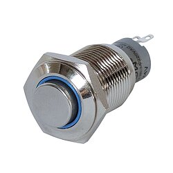 Vollmetalltaster mit Ringbeleuchtung blau