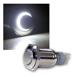 Vollmetalltaster mit Ringbeleuchtung weiss
