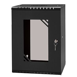 10 Zoll Wandgeh�use schwarz 9HE mit Glast�r
