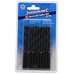 Silverline 801298 HSS-R-Spiralbohrer 7mm, 10er-Packung