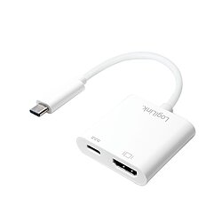 USB 3.2 Gen1 Type-C Adapter, C/M zu HDMI/F+USB/F, 4K, PD, wei�, 0,14 m