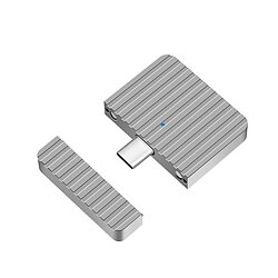 Sehr kleines USB 3.2 Gen2x1 SSD-Gehuse, USB-C zu PCIe NVMe, Silber