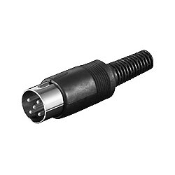 DIN-Stecker DIO-S 05 W, 5-polig 360� Kunststoff schwarz mit Knickschutz
